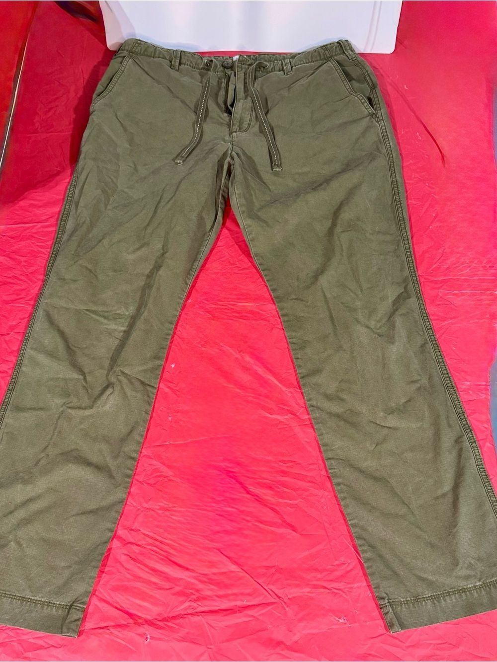 GAP Men's Olive Green Drawstring Chinos